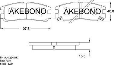 Akebono AN-224WKE - Гальмівні колодки, дискові гальма autozip.com.ua