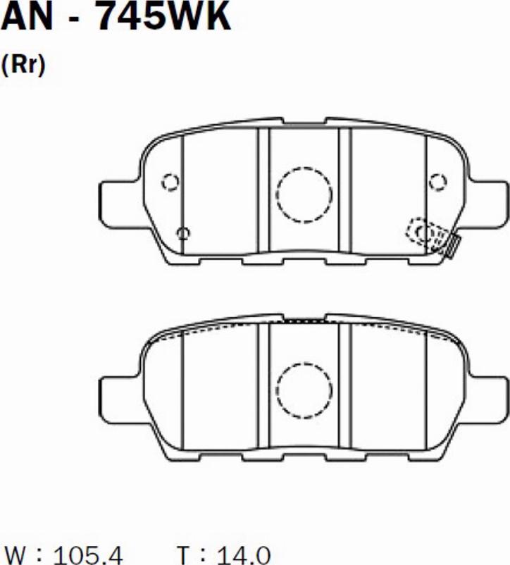 Akebono AN-745WK - Гальмівні колодки, дискові гальма autozip.com.ua