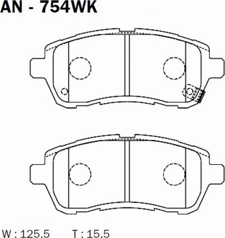 Akebono AN754WK - Гальмівні колодки, дискові гальма autozip.com.ua