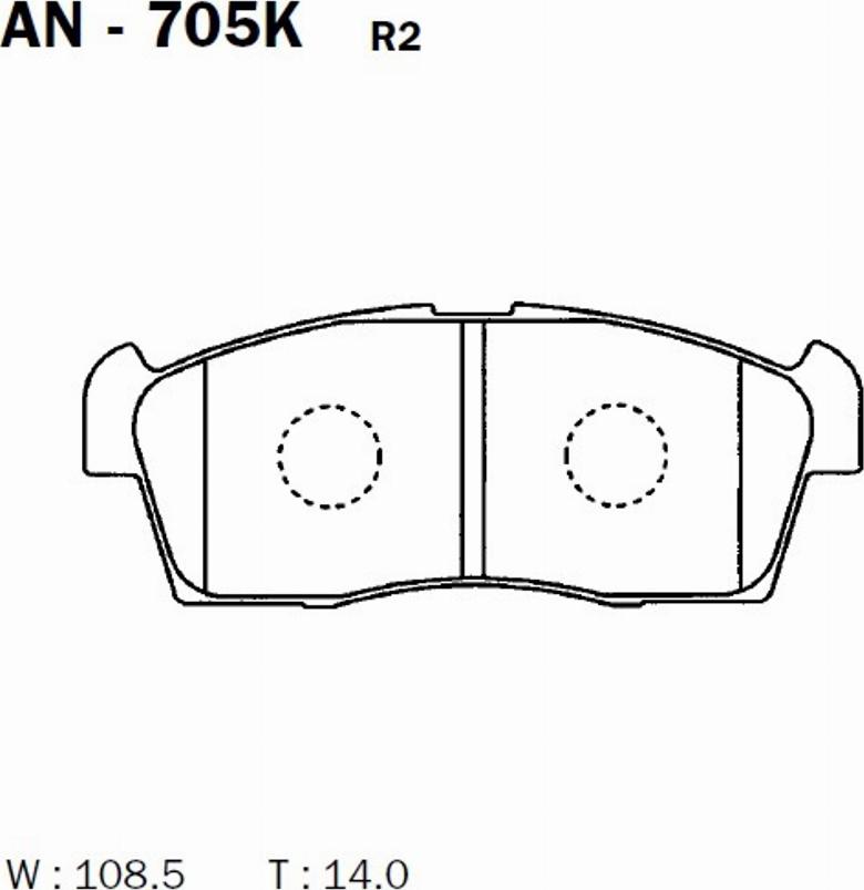 Akebono AN705K - Гальмівні колодки, дискові гальма autozip.com.ua