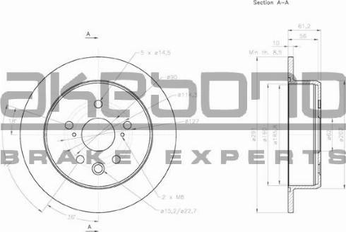 Akebono BN-0997 - Гальмівний диск autozip.com.ua