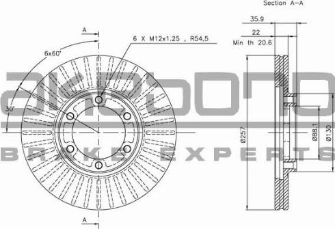 Akebono BN-0943 - Гальмівний диск autozip.com.ua