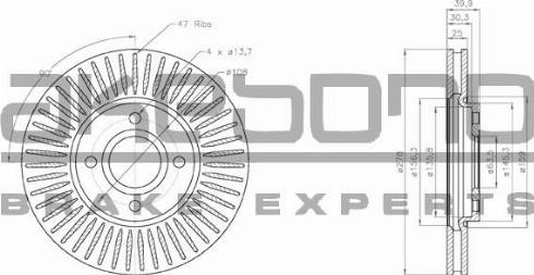 Akebono BN-0964E - Гальмівний диск autozip.com.ua