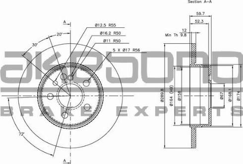 Akebono BN-0904 - Гальмівний диск autozip.com.ua