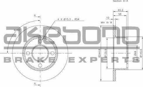 Akebono BN-0981 - Гальмівний диск autozip.com.ua