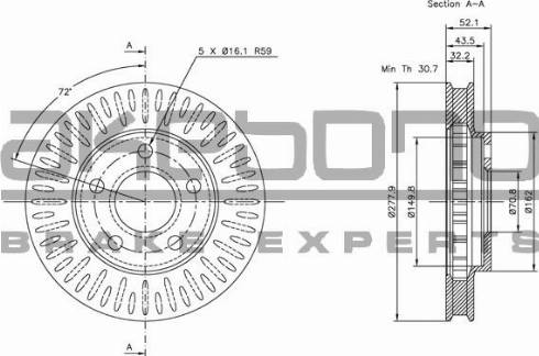 Akebono BN-0933 - Гальмівний диск autozip.com.ua