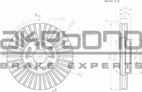 Akebono BN-0926 - Гальмівний диск autozip.com.ua