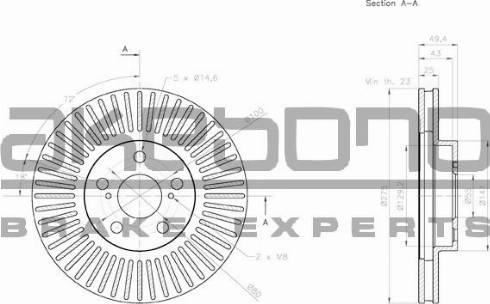 Akebono BN-0970 - Гальмівний диск autozip.com.ua