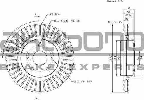 Akebono BN-0499 - Гальмівний диск autozip.com.ua