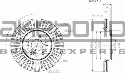 Akebono BN-0491 - Гальмівний диск autozip.com.ua