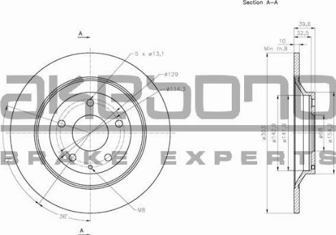 Akebono BN-0441E - Гальмівний диск autozip.com.ua