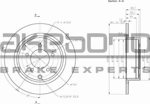 Akebono BN-0410 - Гальмівний диск autozip.com.ua