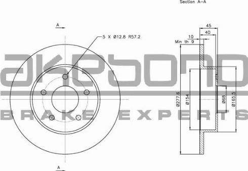 Akebono BN-0438 - Гальмівний диск autozip.com.ua