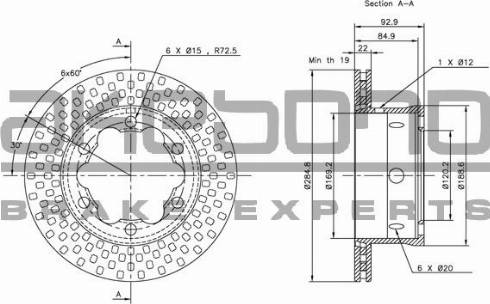 Akebono BN-0474E - Гальмівний диск autozip.com.ua