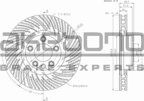 Akebono BN-0472 - Гальмівний диск autozip.com.ua