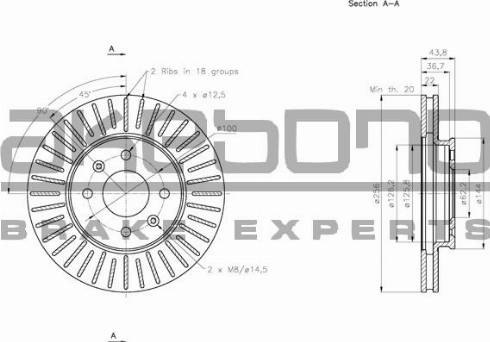 Akebono BN-0555 - Гальмівний диск autozip.com.ua