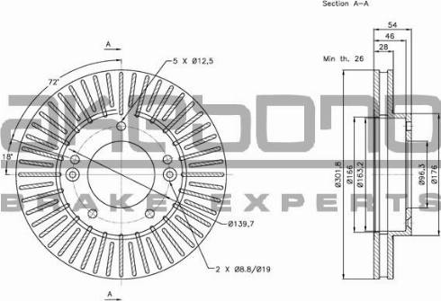 Akebono BN-0564 - Гальмівний диск autozip.com.ua