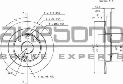 Akebono BN-0510E - Гальмівний диск autozip.com.ua