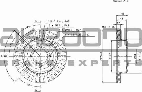 Akebono BN-0531 - Гальмівний диск autozip.com.ua