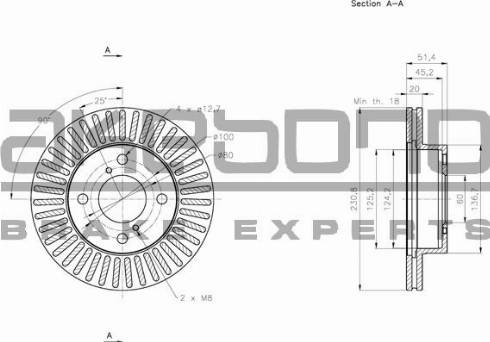 Akebono BN-0529 - Гальмівний диск autozip.com.ua