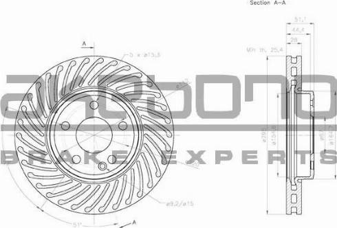 Akebono BN-0520 - Гальмівний диск autozip.com.ua