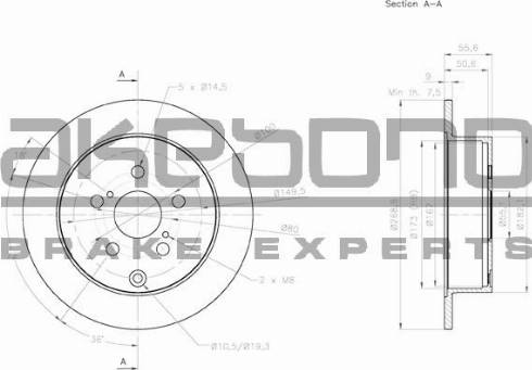 Akebono BN-0649 - Гальмівний диск autozip.com.ua