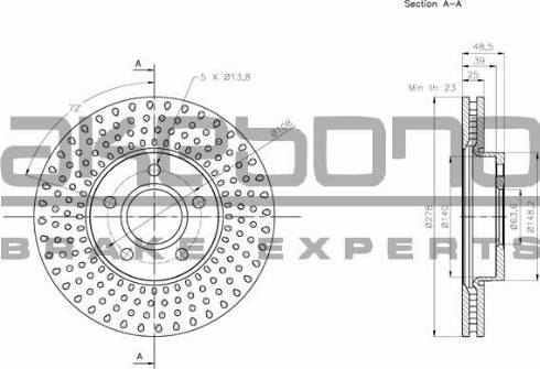 Akebono BN-0664 - Гальмівний диск autozip.com.ua