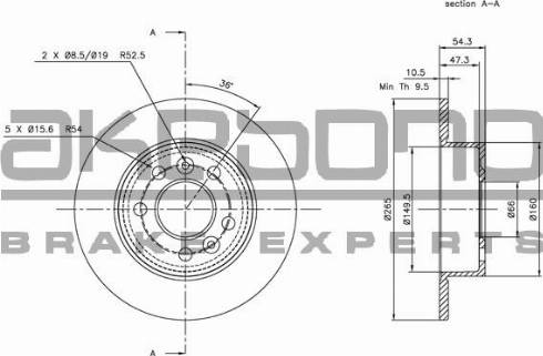 Akebono BN-0668 - Гальмівний диск autozip.com.ua