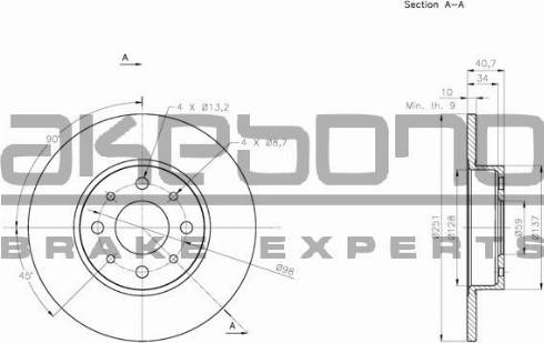 Akebono BN-0685E - Гальмівний диск autozip.com.ua