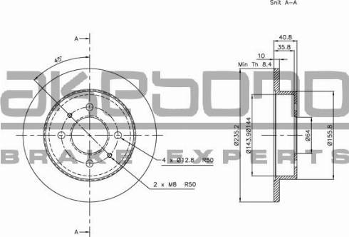 Akebono BN-0682E - Гальмівний диск autozip.com.ua