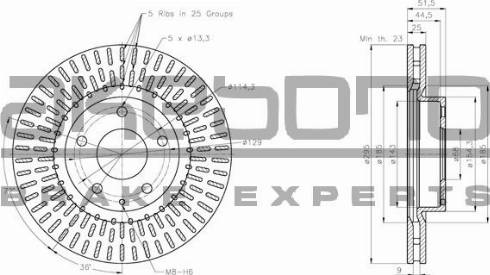 Akebono BN-0628 - Гальмівний диск autozip.com.ua