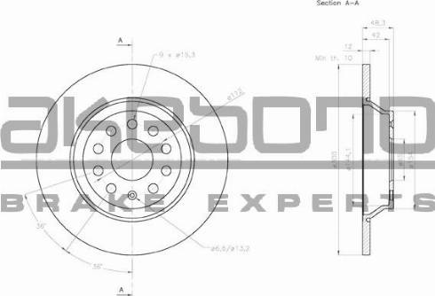 Akebono BN-0061 - Гальмівний диск autozip.com.ua