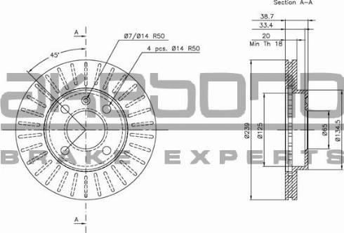 Akebono BN-0083E - Гальмівний диск autozip.com.ua