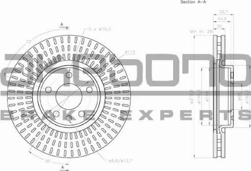 Akebono BN-0029E - Гальмівний диск autozip.com.ua