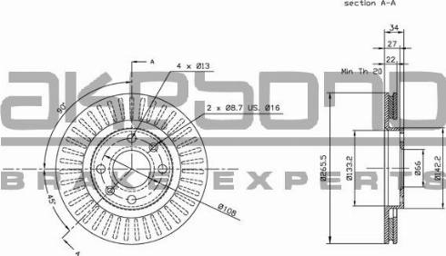 Akebono BN-0028 - Гальмівний диск autozip.com.ua