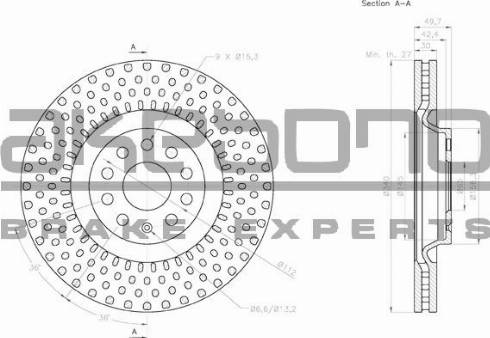 Akebono BN-0022 - Гальмівний диск autozip.com.ua