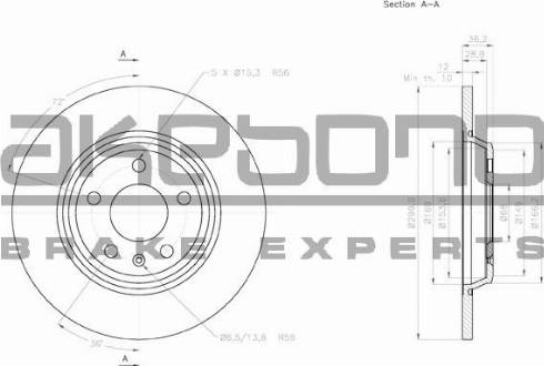 Akebono BN-0027 - Гальмівний диск autozip.com.ua