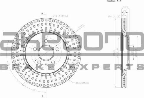 Akebono BN-0073E - Гальмівний диск autozip.com.ua