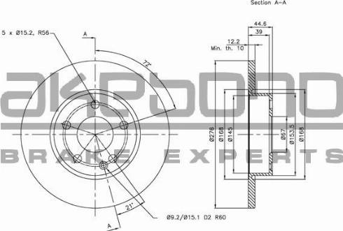 Akebono BN-0190 - Гальмівний диск autozip.com.ua