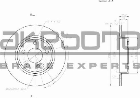 Akebono BN-0128E - Гальмівний диск autozip.com.ua