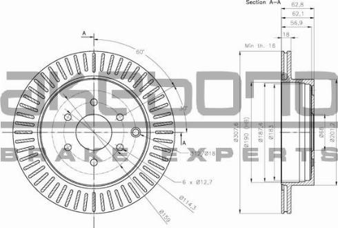 Akebono BN-0864E - Гальмівний диск autozip.com.ua