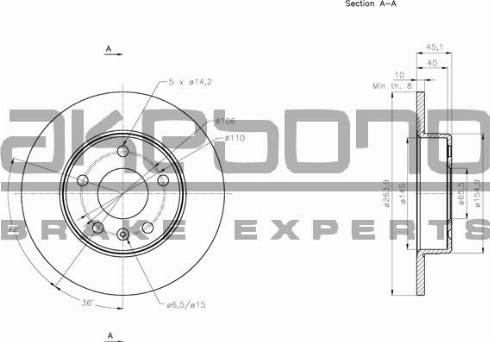 Akebono BN-0862 - Гальмівний диск autozip.com.ua