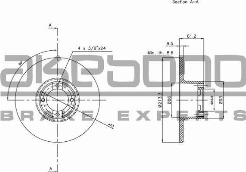 Akebono BN-0800 - Гальмівний диск autozip.com.ua