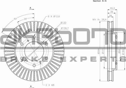 Akebono BN-0808 - Гальмівний диск autozip.com.ua