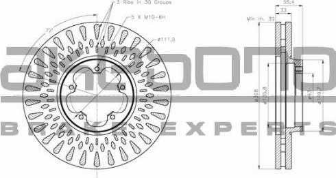 Akebono BN-0819E - Гальмівний диск autozip.com.ua