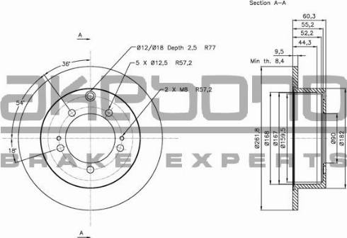 Akebono BN-0816E - Гальмівний диск autozip.com.ua