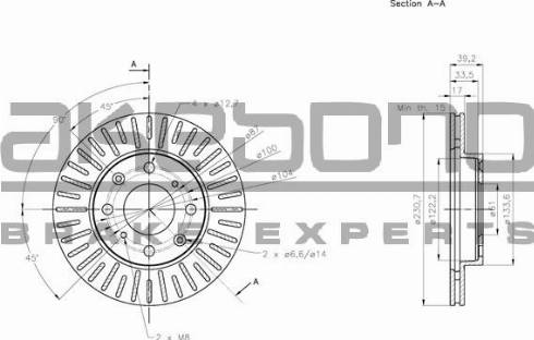 Akebono BN-1370E - Гальмівний диск autozip.com.ua