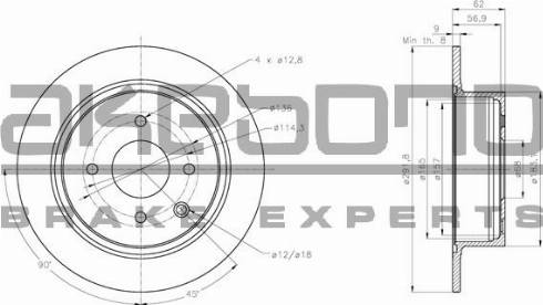 Akebono BN-0878E - Гальмівний диск autozip.com.ua