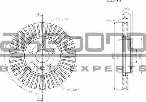 Akebono BN-0395E - Гальмівний диск autozip.com.ua