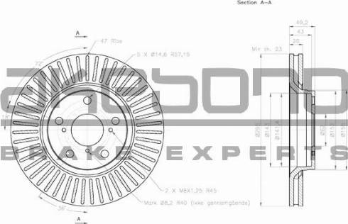 Akebono BN-0338 - Гальмівний диск autozip.com.ua